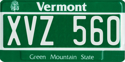 VT license plate XVZ560