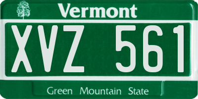 VT license plate XVZ561