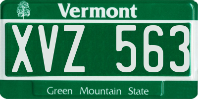 VT license plate XVZ563