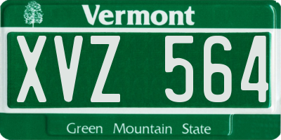 VT license plate XVZ564