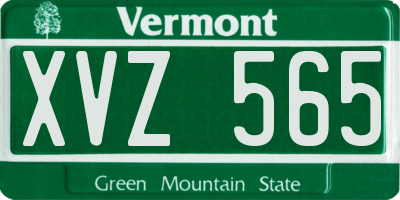 VT license plate XVZ565