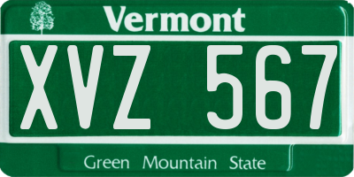 VT license plate XVZ567