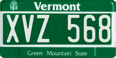 VT license plate XVZ568
