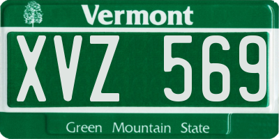 VT license plate XVZ569