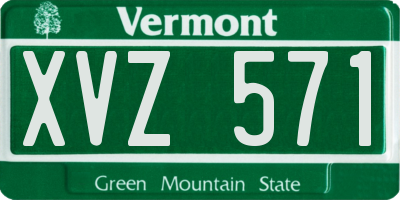 VT license plate XVZ571