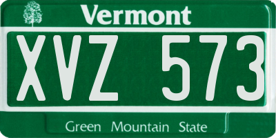 VT license plate XVZ573
