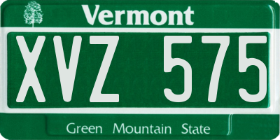 VT license plate XVZ575