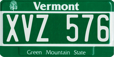 VT license plate XVZ576