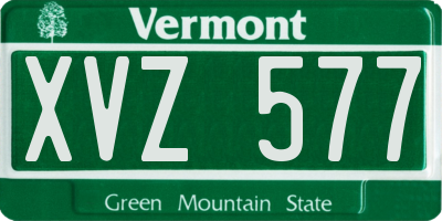 VT license plate XVZ577