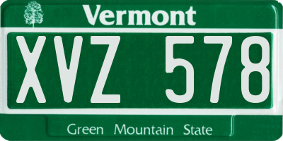 VT license plate XVZ578