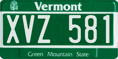 VT license plate XVZ581