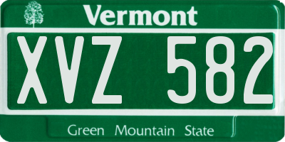 VT license plate XVZ582
