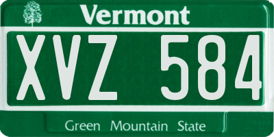 VT license plate XVZ584