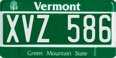 VT license plate XVZ586