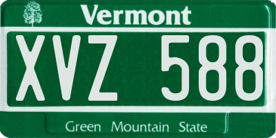 VT license plate XVZ588