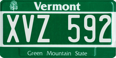 VT license plate XVZ592
