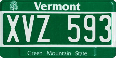 VT license plate XVZ593