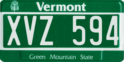 VT license plate XVZ594