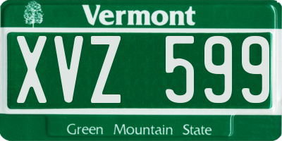 VT license plate XVZ599