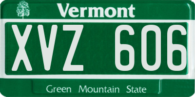 VT license plate XVZ606