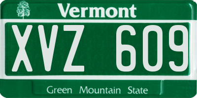 VT license plate XVZ609