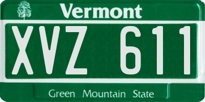 VT license plate XVZ611