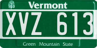VT license plate XVZ613