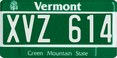 VT license plate XVZ614