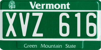 VT license plate XVZ616