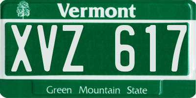 VT license plate XVZ617