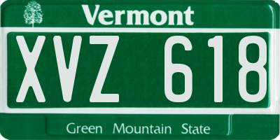 VT license plate XVZ618