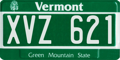 VT license plate XVZ621