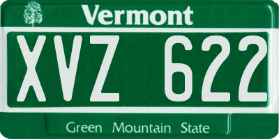 VT license plate XVZ622