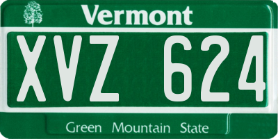VT license plate XVZ624