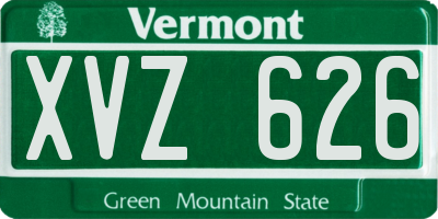 VT license plate XVZ626