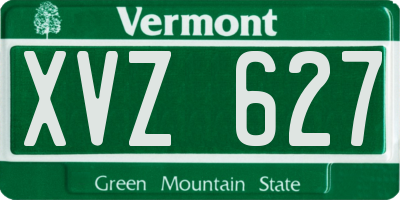 VT license plate XVZ627