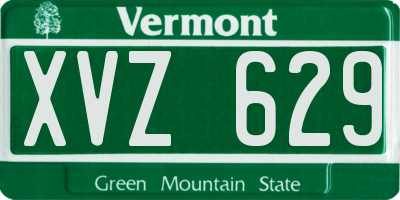 VT license plate XVZ629