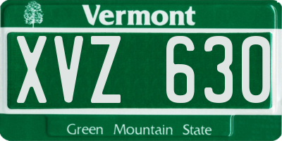 VT license plate XVZ630