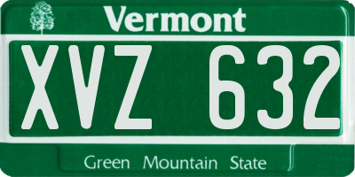VT license plate XVZ632