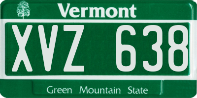 VT license plate XVZ638