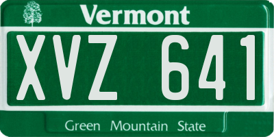 VT license plate XVZ641