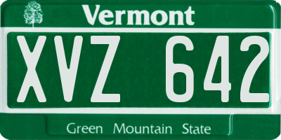 VT license plate XVZ642