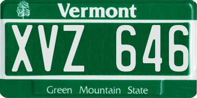 VT license plate XVZ646