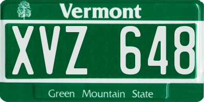 VT license plate XVZ648