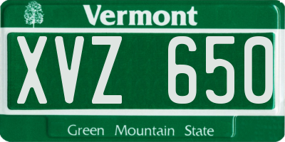 VT license plate XVZ650