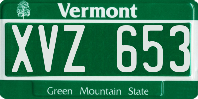 VT license plate XVZ653