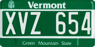 VT license plate XVZ654