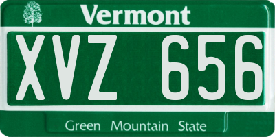 VT license plate XVZ656