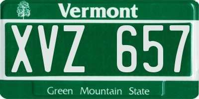 VT license plate XVZ657