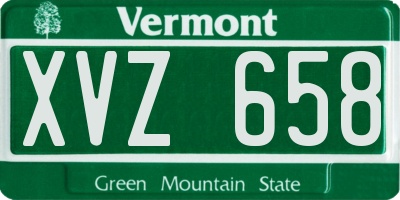 VT license plate XVZ658